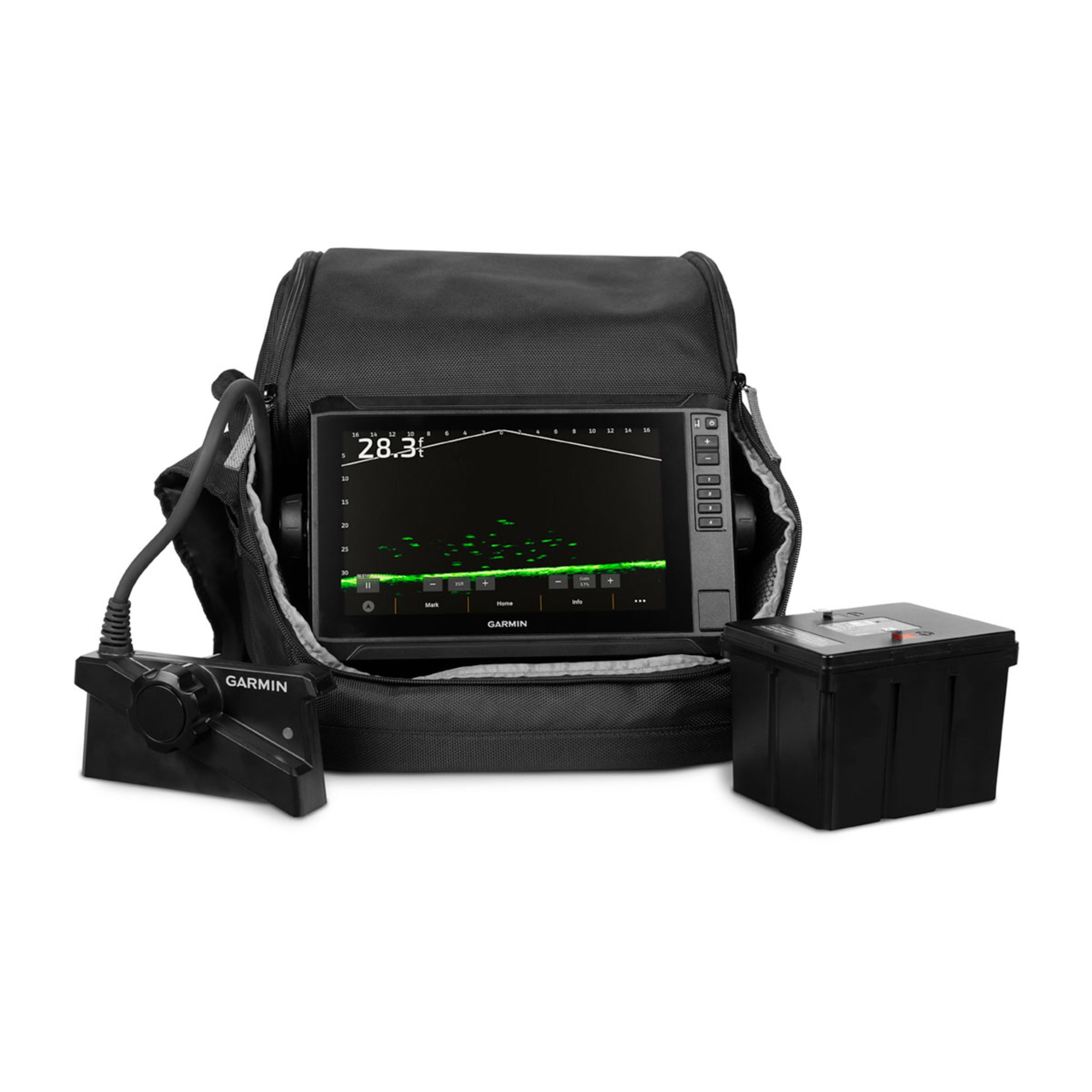 Striker Plus 4 Ice Fishing Bundle - Includes Echomap Uhd2 93Sv, Livescope Plus System & Lithium-Ion Battery