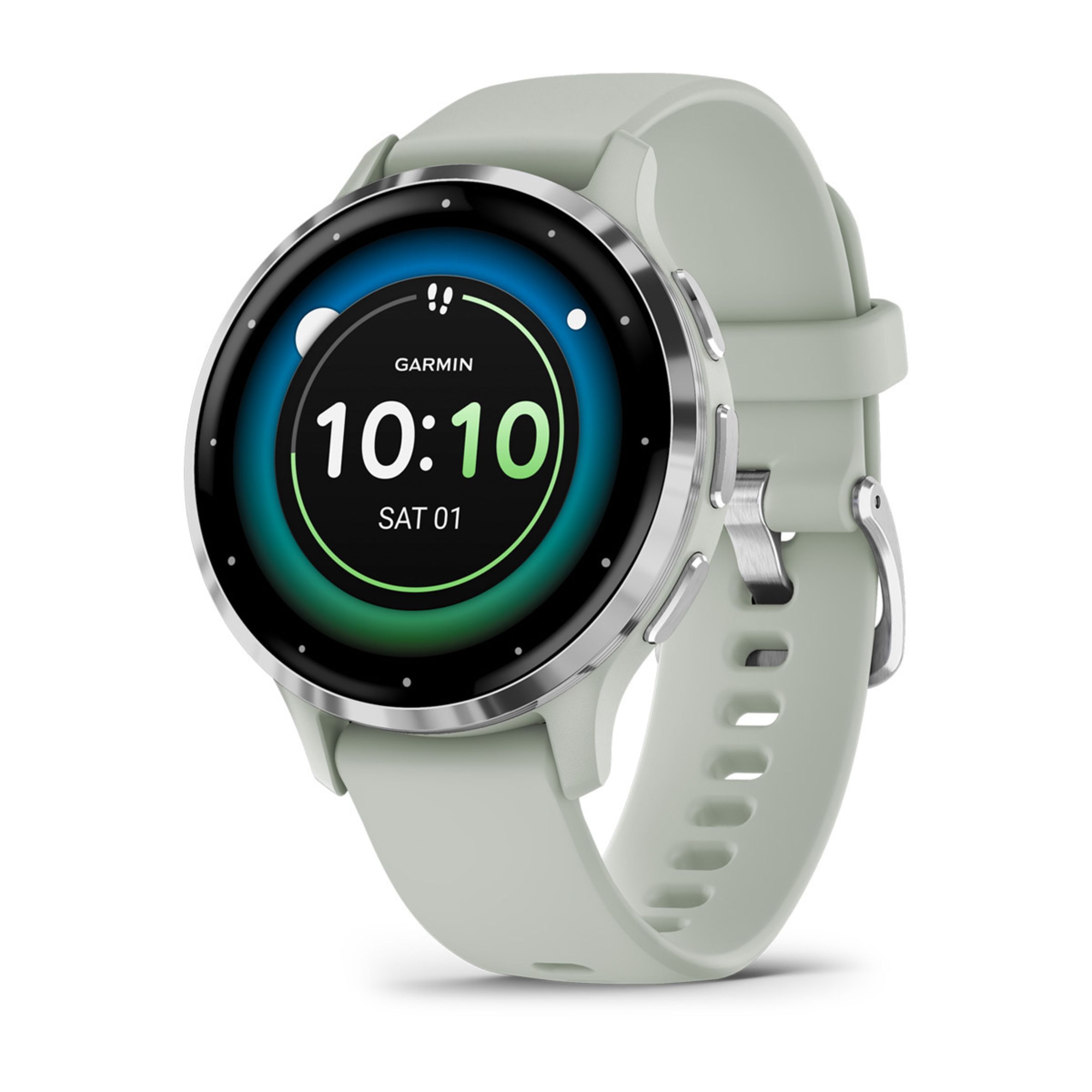Venu 3S - Silver Stainless Steel Bezel With Sage Gray Case And Silicone Band
