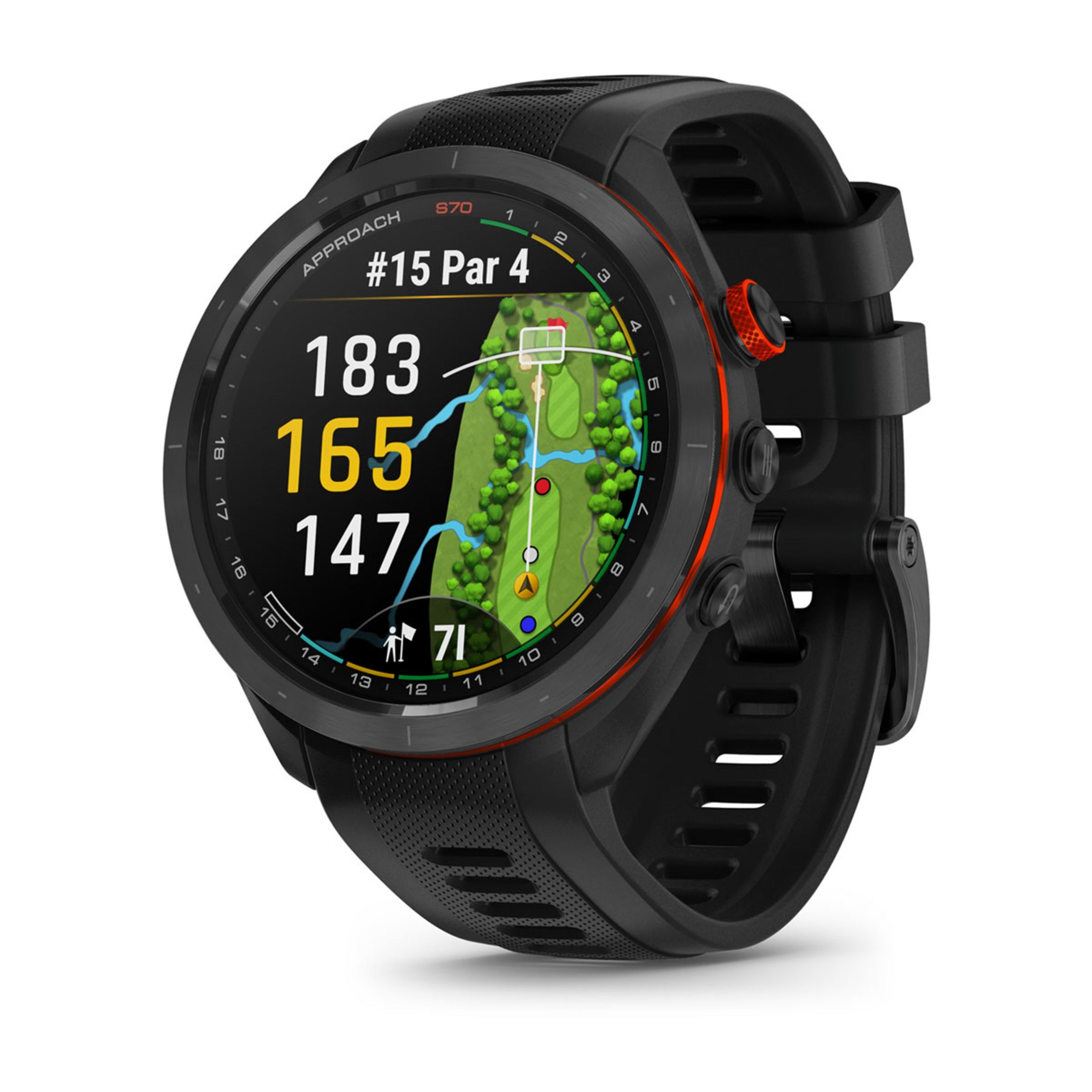 Approach S70 - 47 Mm - Black/Red Ceramic Bezel With Black Silicone Band