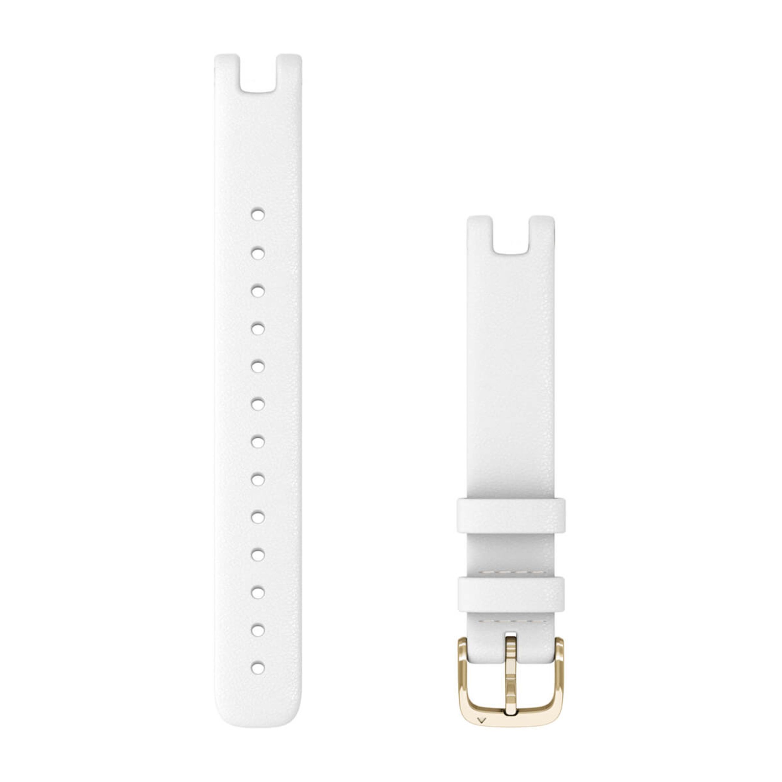 Lily Bands (14 Mm) - White Italian Leather With Cream Gold Hardware