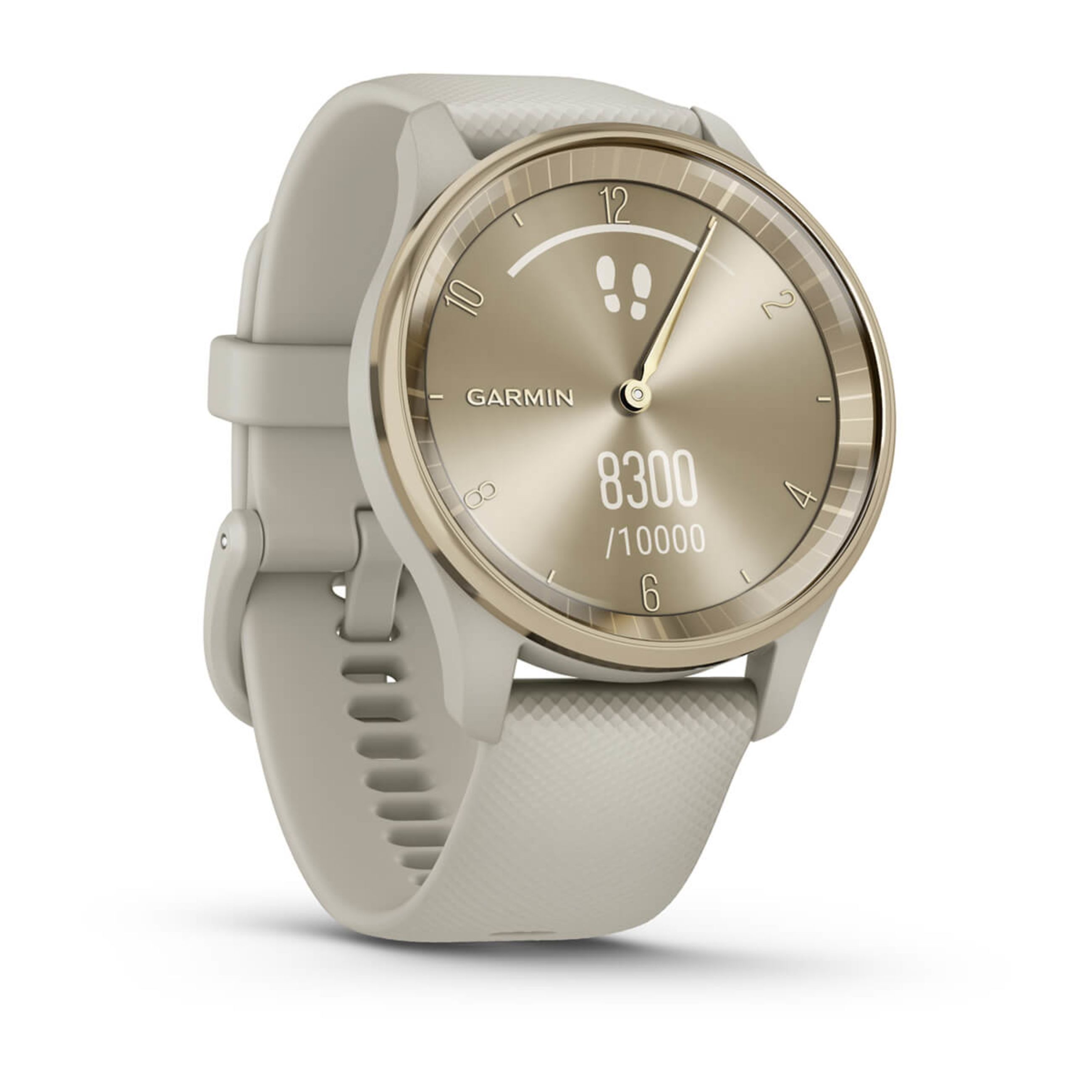 VíVomove Trend - Cream Gold Stainless Steel Bezel With French Gray Case And Silicone Band - Image 3