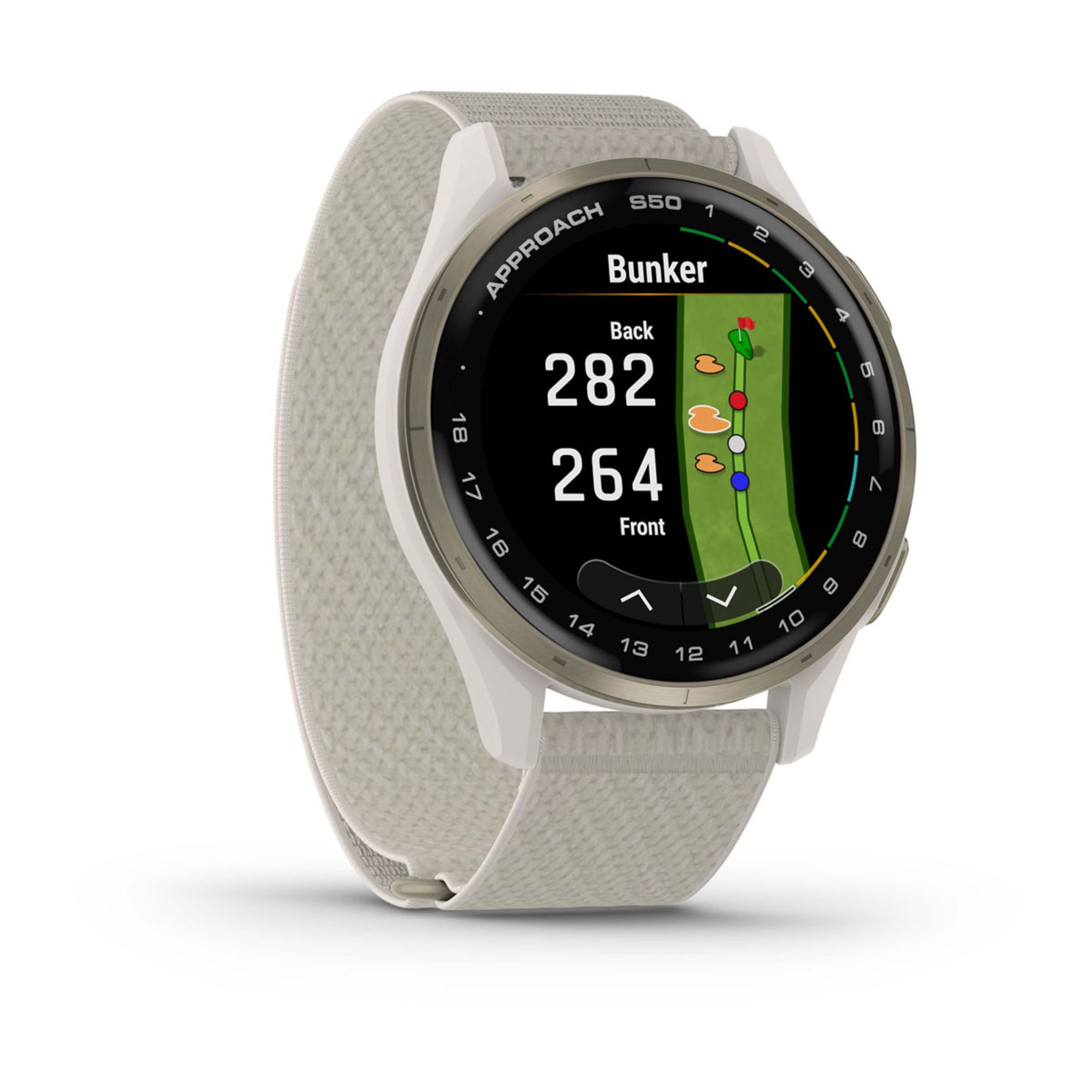 Approach S50 - Cream Gold Aluminum Bezel With Ivory Comfortfit Nylon Band - Image 3