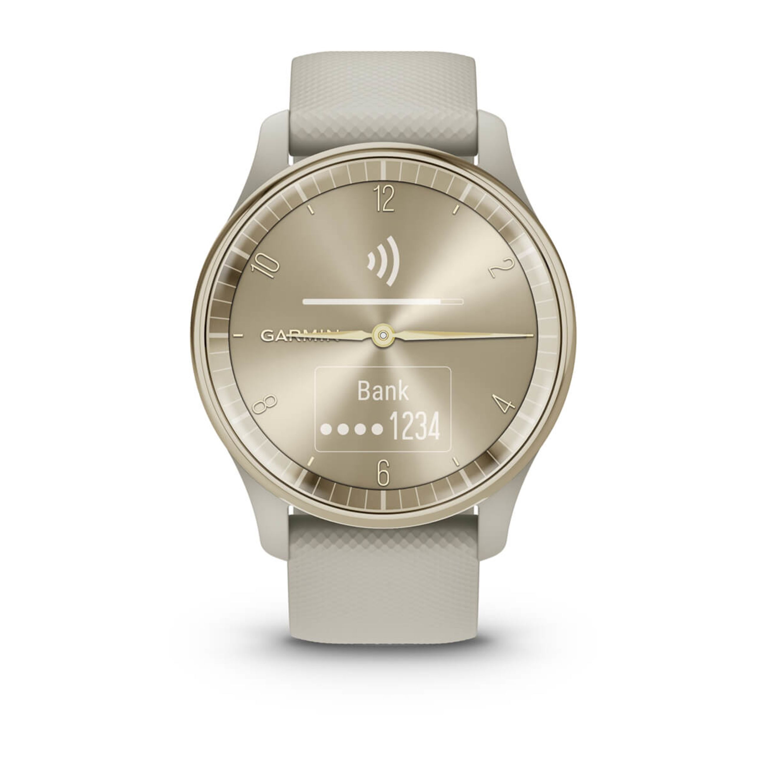 VíVomove Trend - Cream Gold Stainless Steel Bezel With French Gray Case And Silicone Band - Image 4
