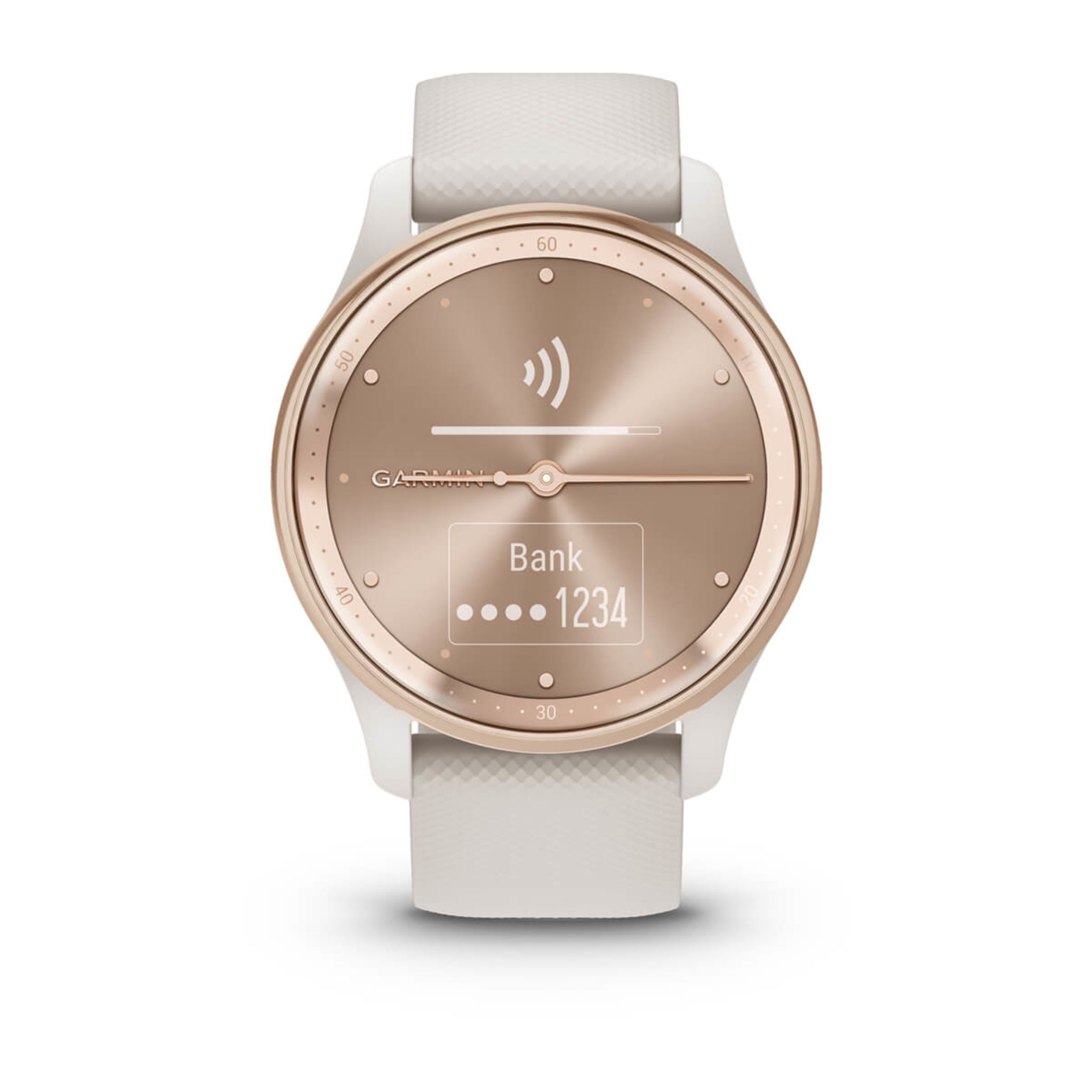 VíVomove Trend - Peach Gold Stainless Steel Bezel With Ivory Case And Silicone Band - Image 4