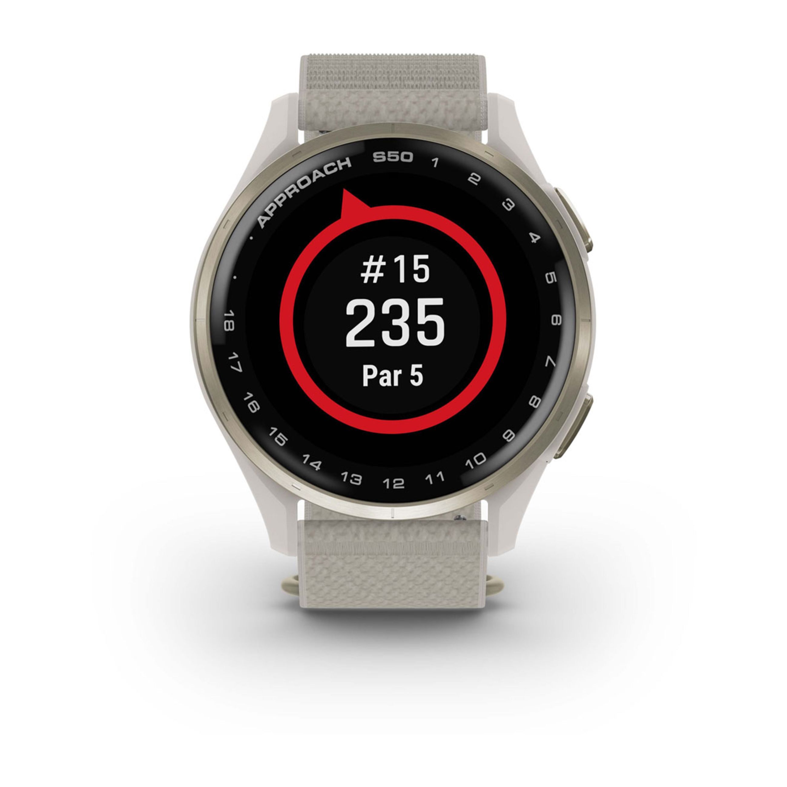Approach S50 - Cream Gold Aluminum Bezel With Ivory Comfortfit Nylon Band - Image 4