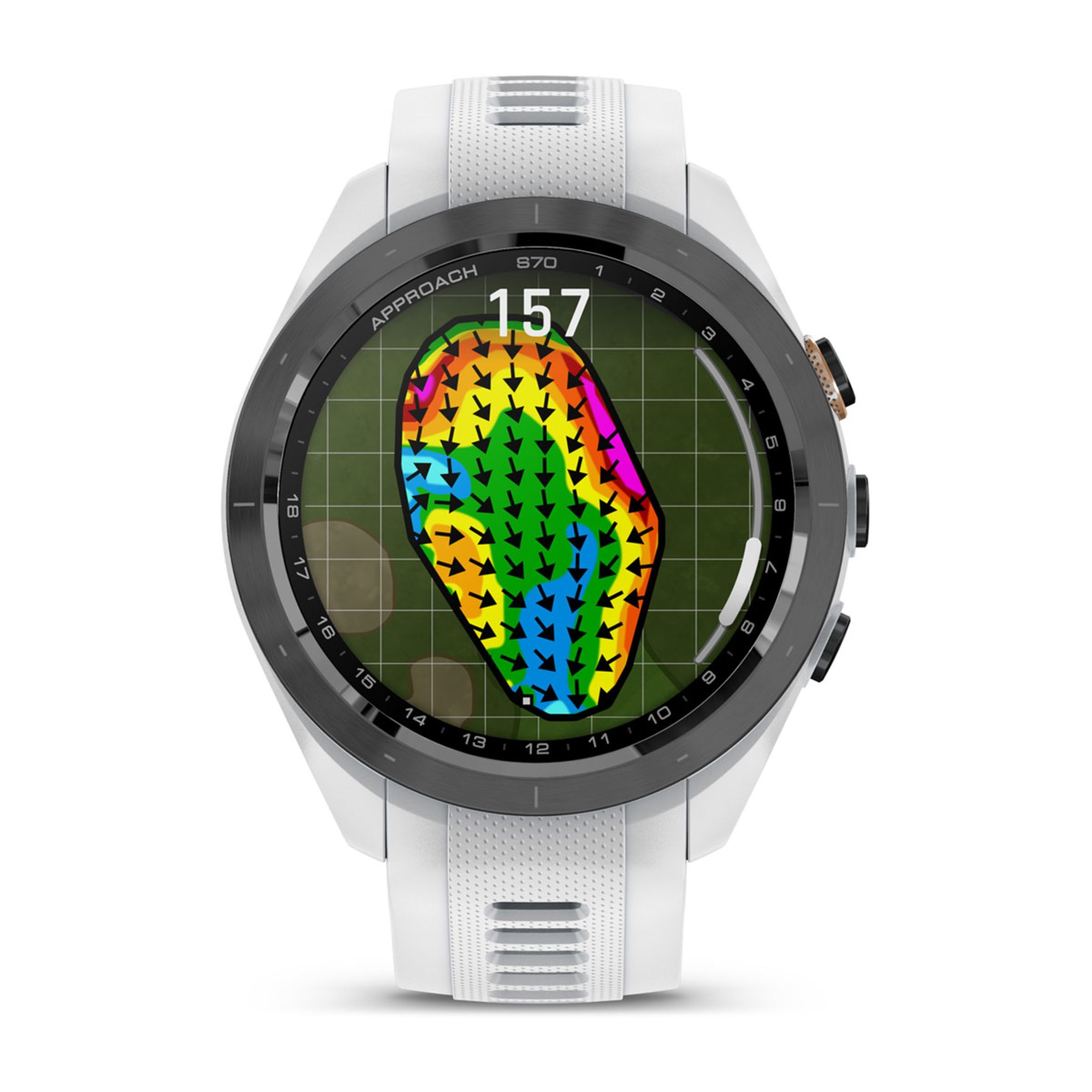 Approach S70 - 47 Mm - Black/Peach Ceramic Bezel With White Silicone Band - Image 7