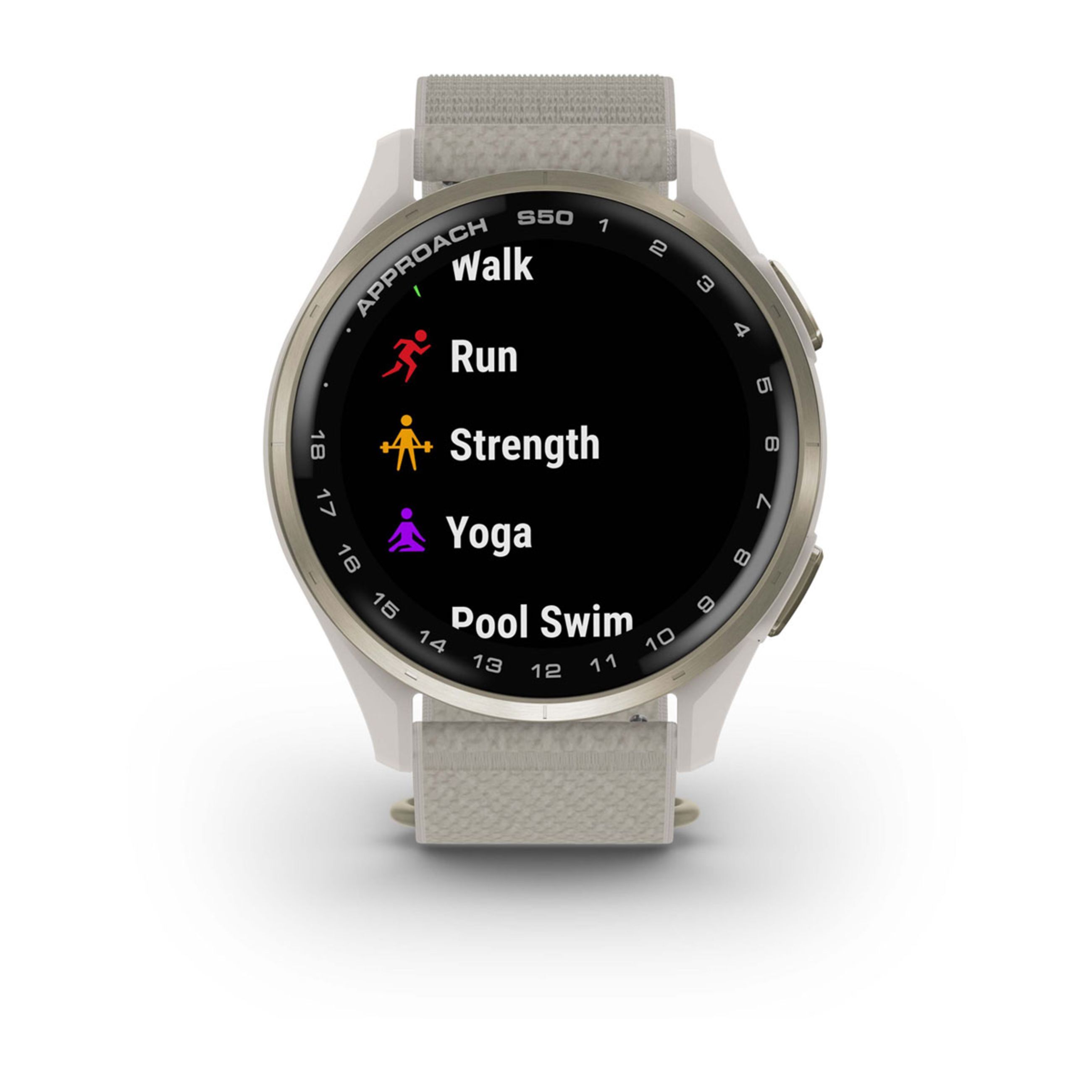 Approach S50 - Cream Gold Aluminum Bezel With Ivory Comfortfit Nylon Band - Image 8
