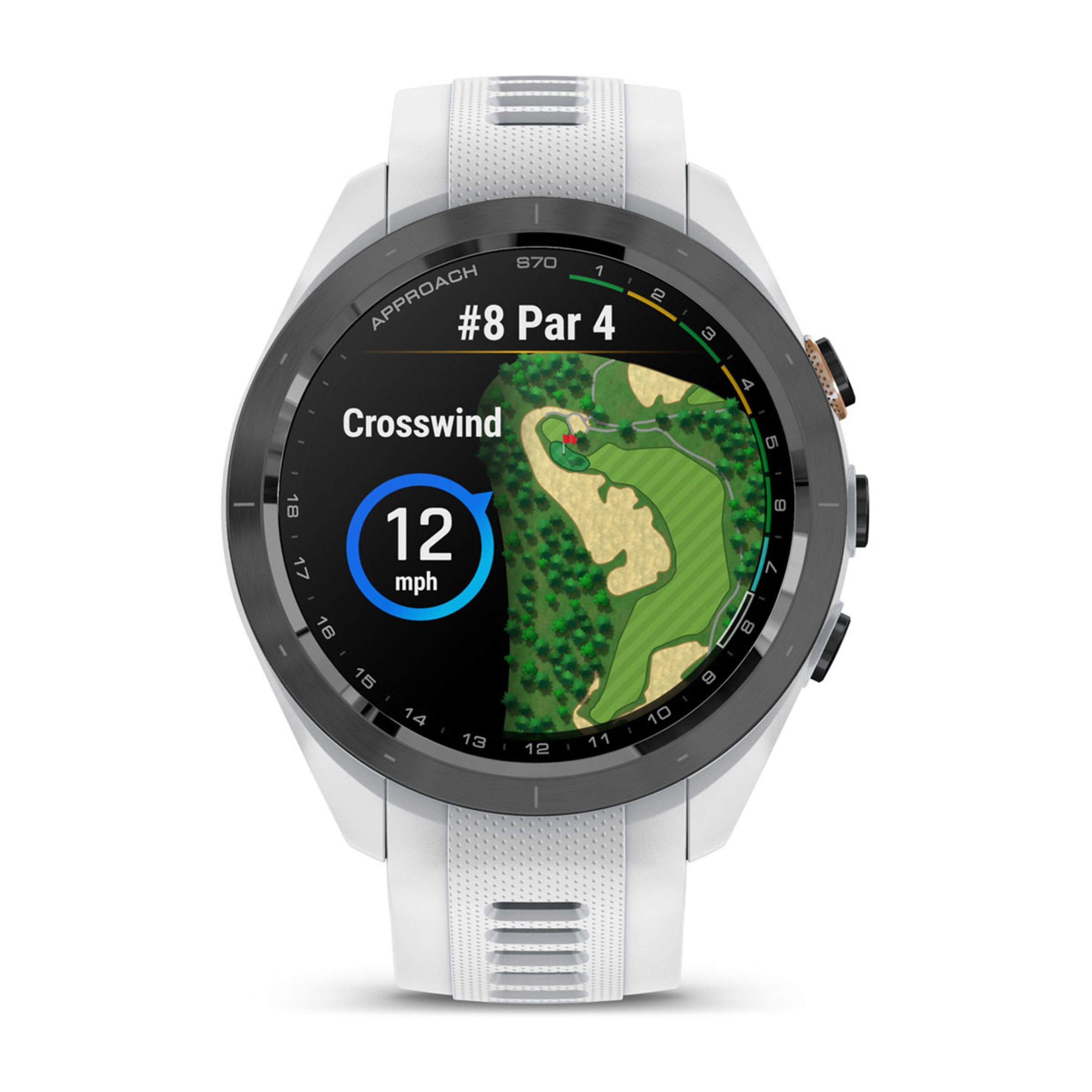 Approach S70 - 47 Mm - Black/Peach Ceramic Bezel With White Silicone Band - Image 8