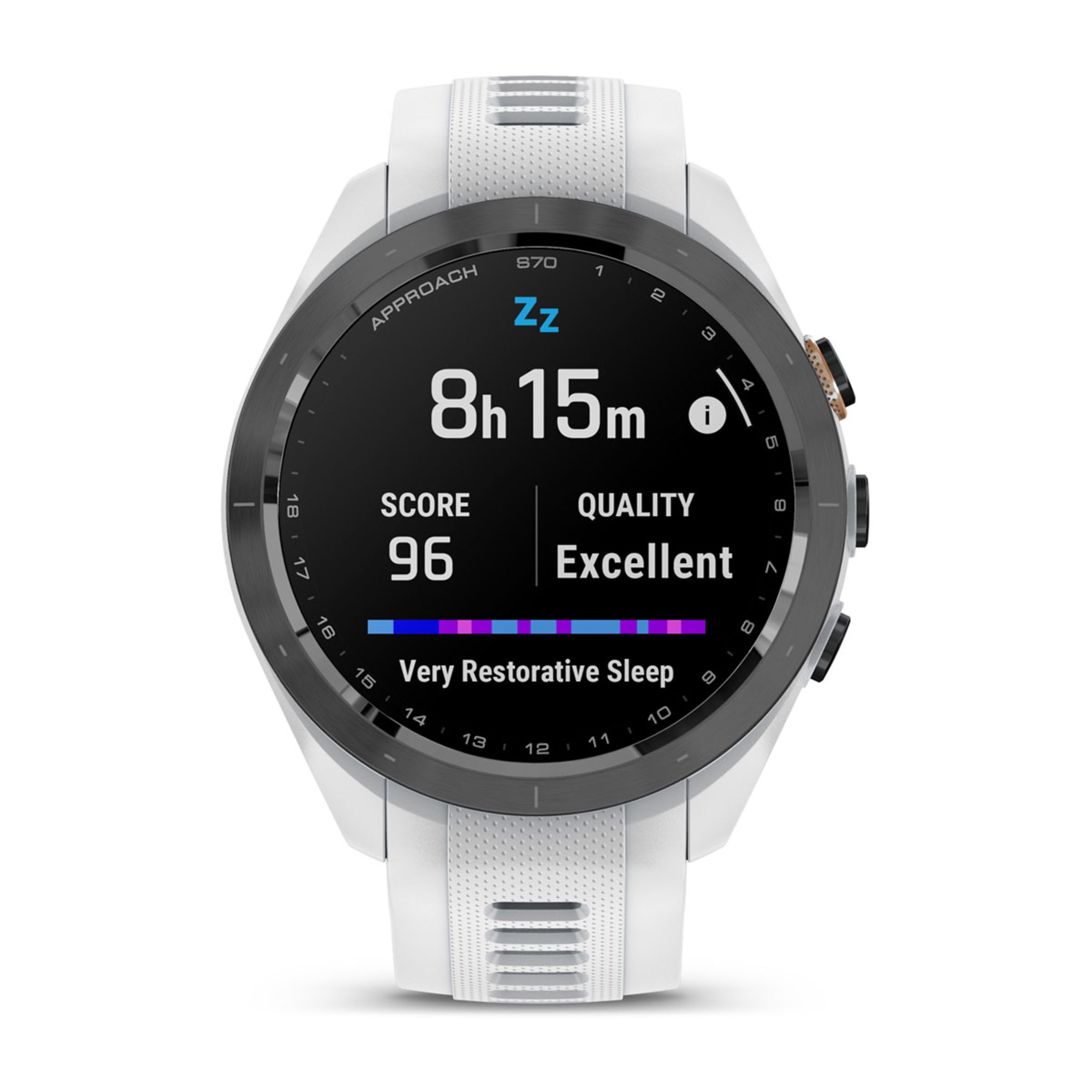 Approach S70 - 47 Mm - Black/Peach Ceramic Bezel With White Silicone Band - Image 9