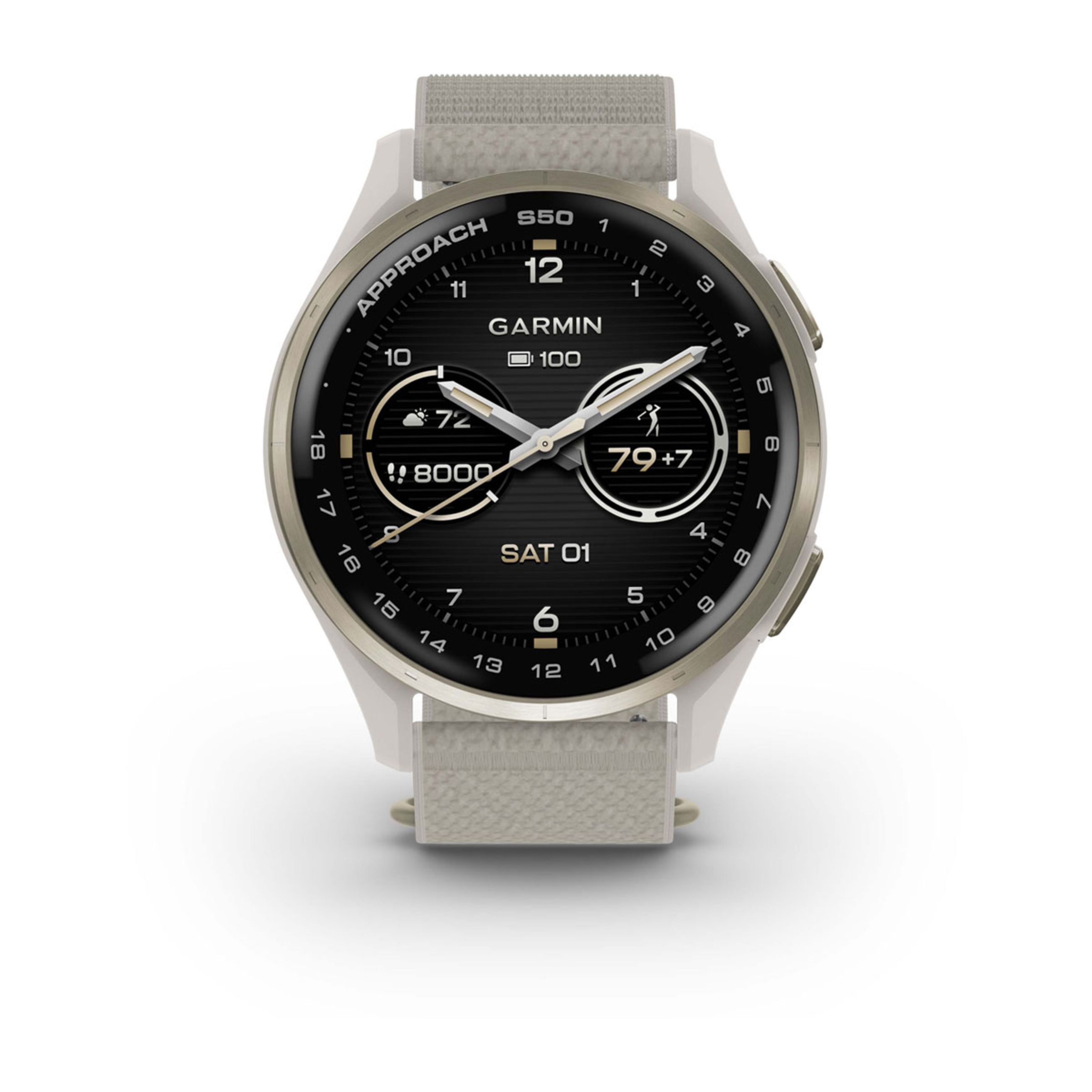 Approach S50 - Cream Gold Aluminum Bezel With Ivory Comfortfit Nylon Band - Image 11