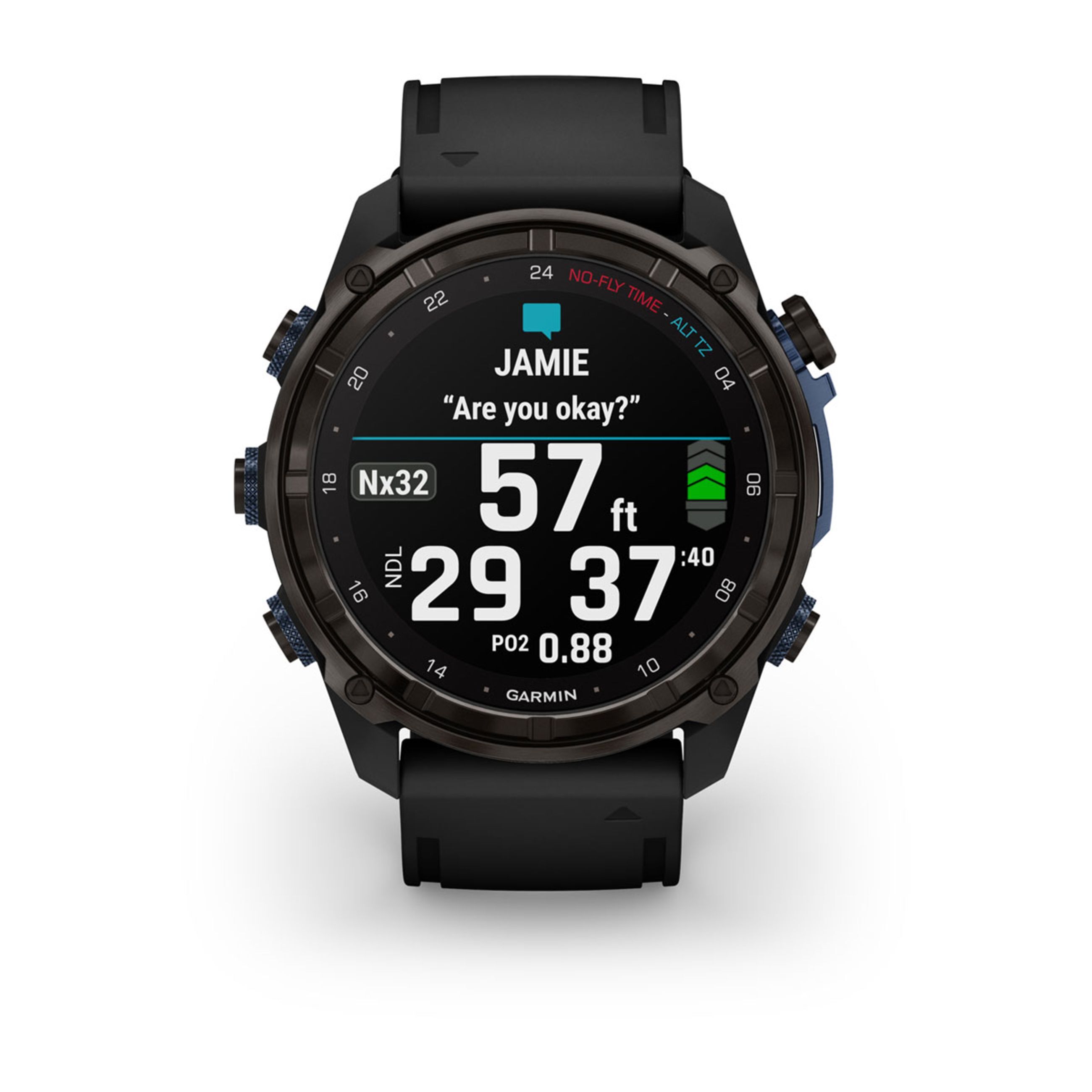 Descent Mk3 – 43 Mm - Carbon Gray Dlc Titanium With Black Silicone Band - Image 2