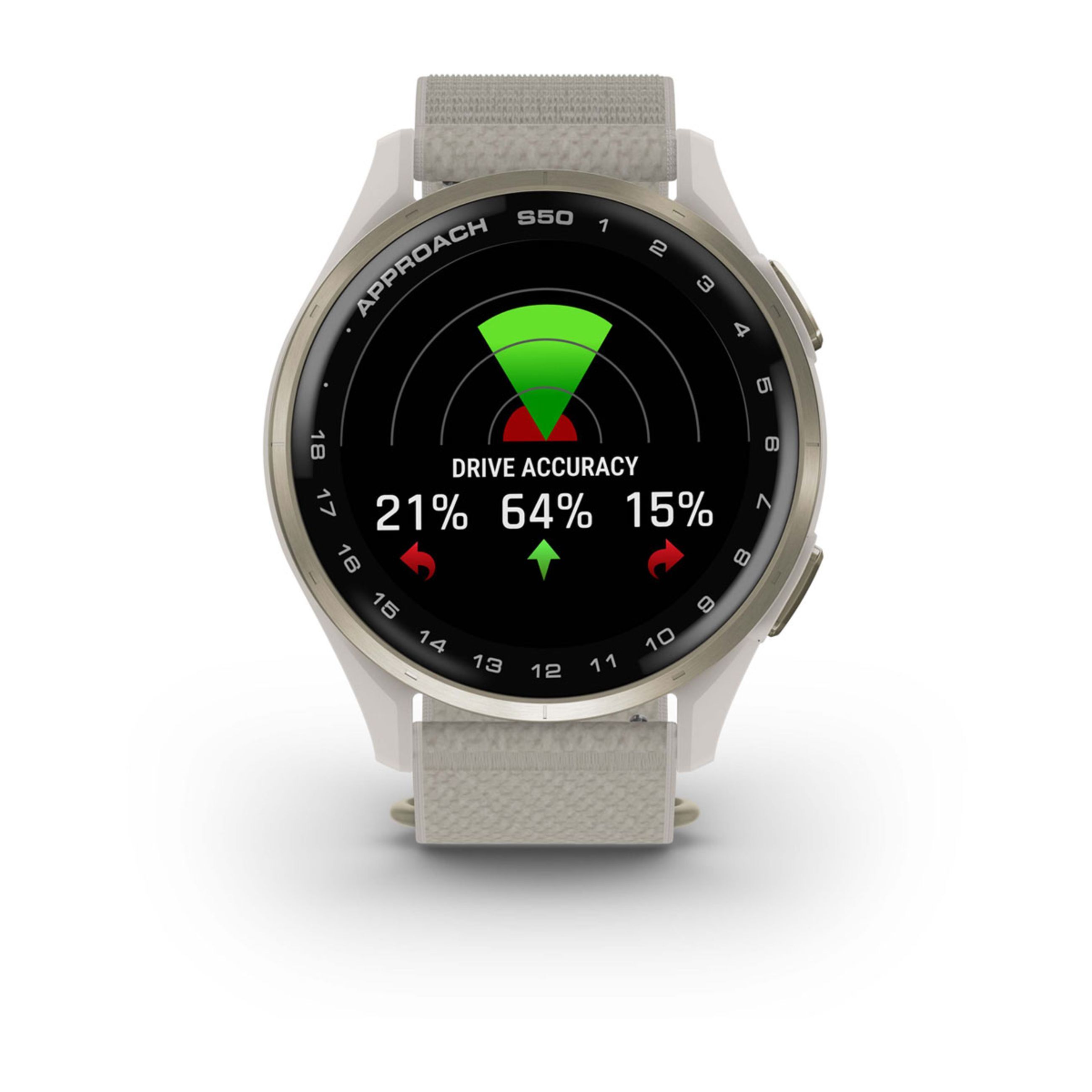 Approach S50 - Cream Gold Aluminum Bezel With Ivory Comfortfit Nylon Band - Image 2